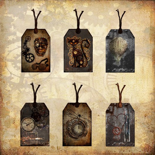 ヴィンテージスチームパンクスクラップブック作りラベル