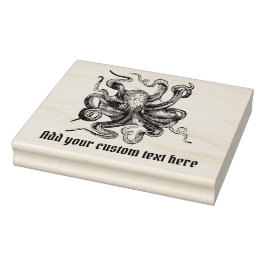 ヴィンテージスチームパンクスタイルタコとテキスト ラバースタンプ