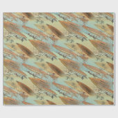 ヴィンテージスチームパンクスタイル飛行機船飛行パターン ラッピングペーパー (フラット)