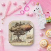 ヴィンテージスチームパンクツェッペリン(10) ペーパープレート (パーティー)