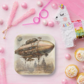 ヴィンテージスチームパンクツェッペリン(12) ペーパープレート (パーティー)