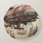 ヴィンテージスチームパンクツェッペリン(9)ティッシュペーパー ラウンドクッション (裏面)