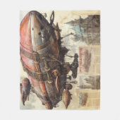 ヴィンテージスチームパンクツェッペリン(9) フリースブランケット (正面)