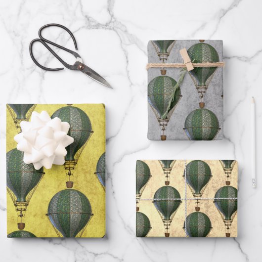 ヴィンテージスチームパンクバロントリオ ラッピングペーパーシート (正面)