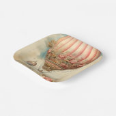 ヴィンテージスチームパンクピンクフローラホットエアバルーン ペーパープレート (傾斜あり)