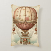 ヴィンテージスチームパンクピンクホットエアバルーン アクセントクッション (裏面(縦))