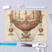 ヴィンテージスチームパンクピンクホットエアバルーン 薄葉紙 (クラフト)