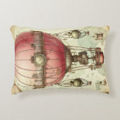 ヴィンテージスチームパンクピンクホットエアバルーン(2) アクセントクッション (正面)