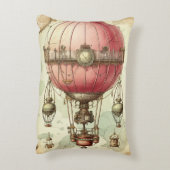 ヴィンテージスチームパンクピンクホットエアバルーン(2) アクセントクッション (裏面(縦))
