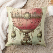 ヴィンテージスチームパンクピンクホットエアバルーン(2) クッション (ブランケット)