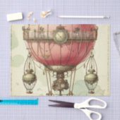 ヴィンテージスチームパンクピンクホットエアバルーン(2) 薄葉紙 (クラフト)