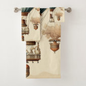 ヴィンテージスチームパンクフローラブルーホットエアバルーン バスタオルセット (インサイチュ)