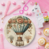 ヴィンテージスチームパンクフローラブルーホットエアバルーン ペーパープレート (パーティー)