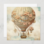 ヴィンテージスチームパンクフローラブルーホットエアバルーン(2) (正面/裏面)