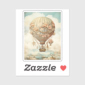 ヴィンテージスチームパンクフローラブルーホットエアバルーン(2) シール (シート)