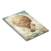 ヴィンテージスチームパンクフローラブルーホットエアバルーン(2) ノートブック (右側)