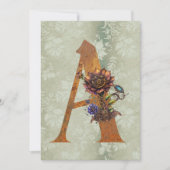 ヴィンテージスチームパンクフローラレターAノートカード ノートカード (正面)