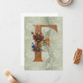 ヴィンテージスチームパンクフローラレターFノートカード ノートカード (正面/裏面インサイチュ)