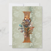 ヴィンテージスチームパンクフローラレターIノートカード ノートカード (正面)