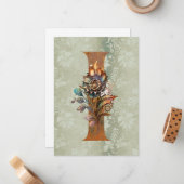 ヴィンテージスチームパンクフローラレターIノートカード ノートカード (正面/裏面インサイチュ)