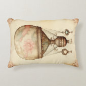 ヴィンテージスチームパンクフローラ熱気球 アクセントクッション (正面)