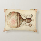 ヴィンテージスチームパンクフローラ熱気球 アクセントクッション (裏面)