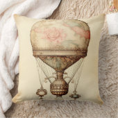 ヴィンテージスチームパンクフローラ熱気球 クッション (ブランケット)