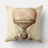 ヴィンテージスチームパンクフローラ熱気球 クッション (正面)