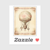 ヴィンテージスチームパンクフローラ熱気球 シール (シート)