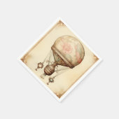 ヴィンテージスチームパンクフローラ熱気球 スタンダードカクテルナプキン (角)