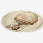 ヴィンテージスチームパンクフローラ熱気球 ペーパープレート (アングル)