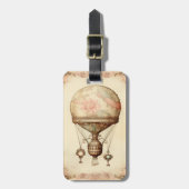 ヴィンテージスチームパンクフローラ熱気球 ラゲッジタグ (正面縦)
