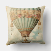 ヴィンテージスチームパンクブルーホットエアバルーン クッション (裏面)