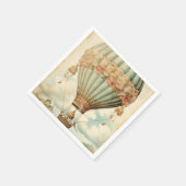 ヴィンテージスチームパンクブルーホットエアバルーン スタンダードカクテルナプキン (角)