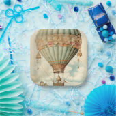 ヴィンテージスチームパンクブルーホットエアバルーン ペーパープレート (パーティー)