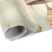 ヴィンテージスチームパンクブルーホットエアバルーン ラッピングペーパー (ロールコーナー)