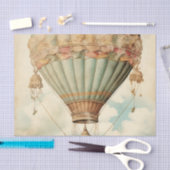 ヴィンテージスチームパンクブルーホットエアバルーン 薄葉紙 (クラフト)