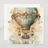 ヴィンテージスチームパンクブルーホットエアバルーン(2) (正面/裏面)