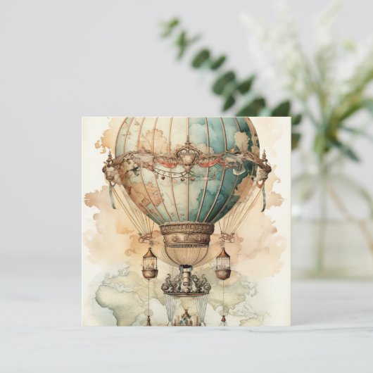 ヴィンテージスチームパンクブルーホットエアバルーン(2) (スタンド正面)