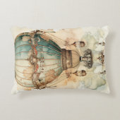 ヴィンテージスチームパンクブルーホットエアバルーン(2) アクセントクッション (正面)