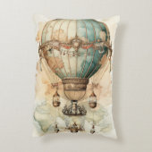 ヴィンテージスチームパンクブルーホットエアバルーン(2) アクセントクッション (裏面(縦))