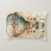 ヴィンテージスチームパンクブルーホットエアバルーン(2) アクセントクッション (裏面)