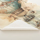 ヴィンテージスチームパンクブルーホットエアバルーン(2) シェルパブランケット (3/4)