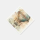 ヴィンテージスチームパンクブルーホットエアバルーン(2) スタンダードカクテルナプキン (角)