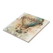 ヴィンテージスチームパンクブルーホットエアバルーン(2) タイル (側面)