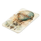 ヴィンテージスチームパンクブルーホットエアバルーン(2) マグネット (左側)