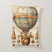 ヴィンテージスチームパンクブルーホットエアバルーン(3) アクセントクッション (裏面(縦))