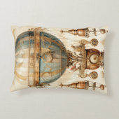 ヴィンテージスチームパンクブルーホットエアバルーン(3) アクセントクッション (裏面)