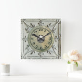 ヴィンテージスチームパンクメタルジャンク スクエア壁時計 (ホーム)