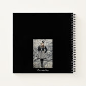 ヴィンテージスチームパンクレディープラト引用文ブラックジャーナル ノートブック (裏面)